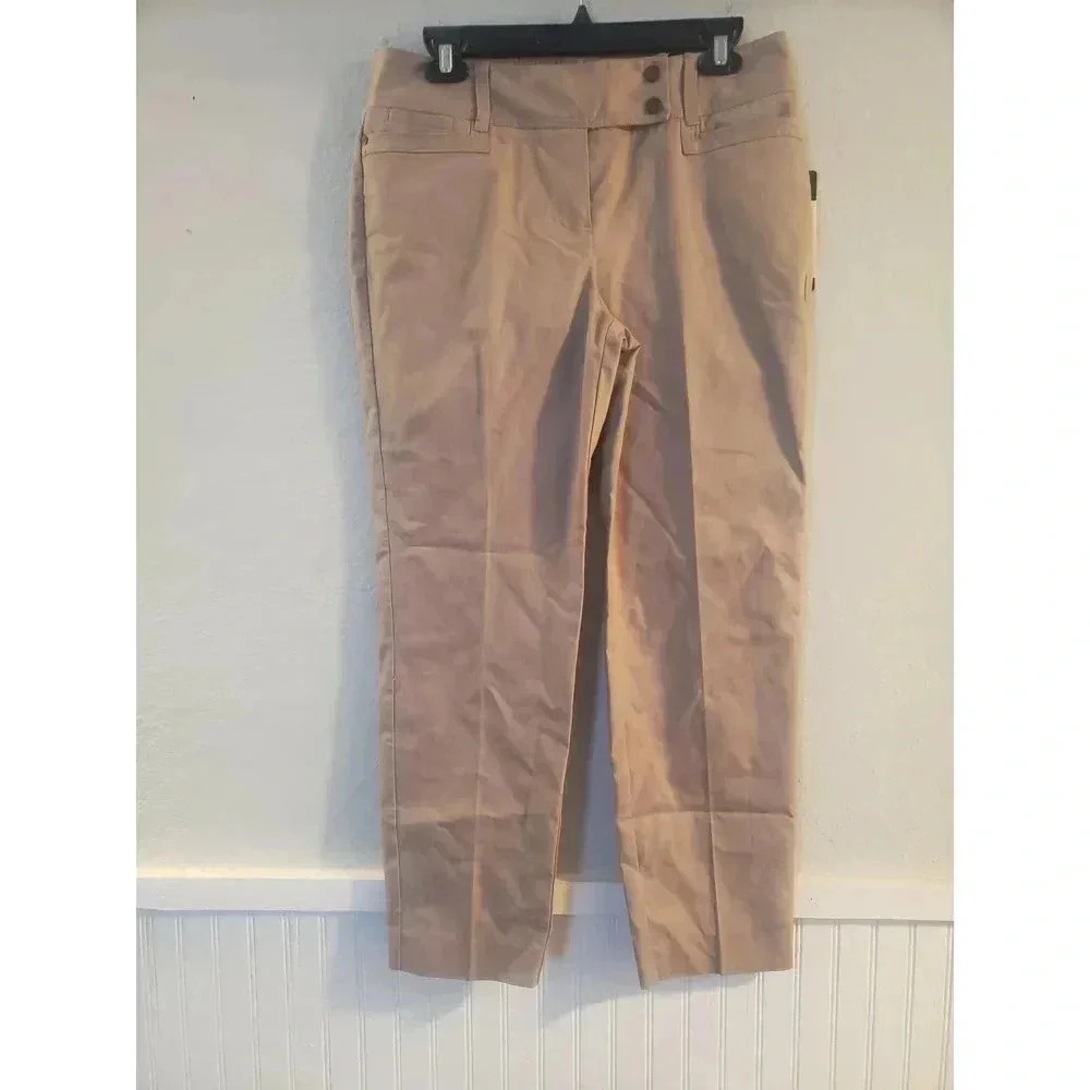 Larry Levine‎ Tan Ankle Slim Leg Pants NWT